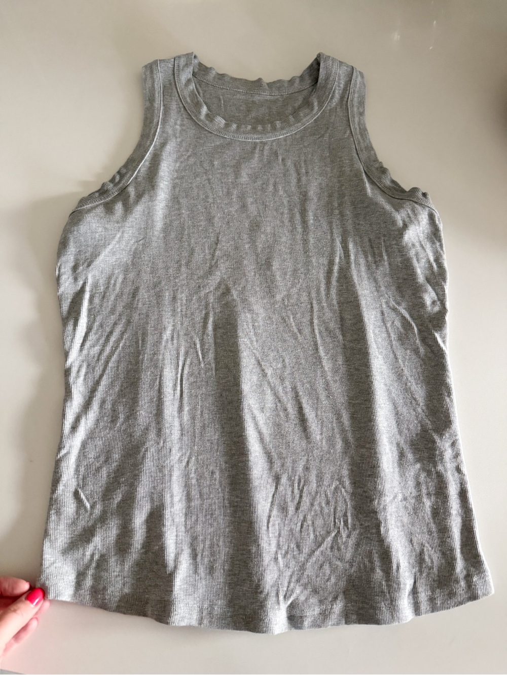 Classic Women's Grey Ribbed Tank Top